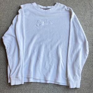 Jordan Sweatshirt Mens XL White Script Logo Textured Pullover FN4607-100